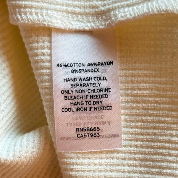 BP WRAP WAFFLE KNIT TOP RUCHING AT WAIST NEUTRAL IVORY CREAM 2X - Picture 7 of 9